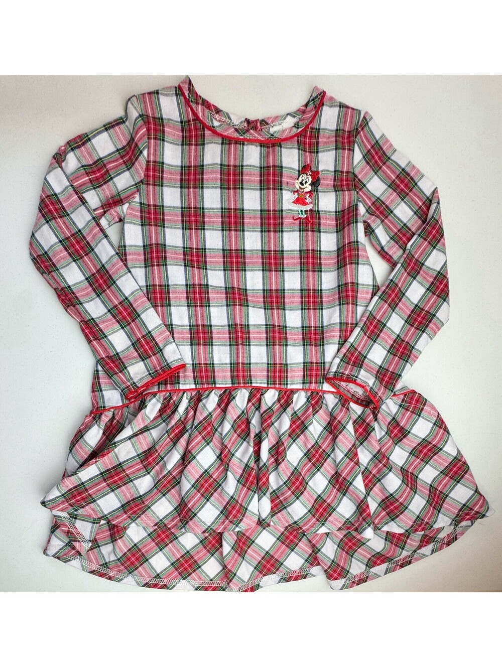 Disney Minnie Mouse Plaid Long Sleeve Dress Size 5/6